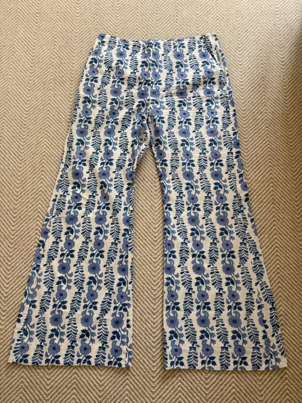 Alix Of Bohemia Blue Floral Wide-Leg Jeans